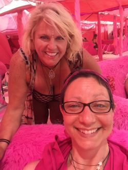 Anjanette and Julia in the Pink Lounge at Pink Heart Camp