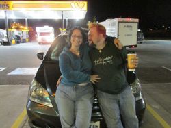 Josh and Julie at Love's gas station on the way to Burning Man