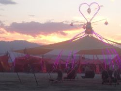 Pink Swing at Pink Heart at sunset