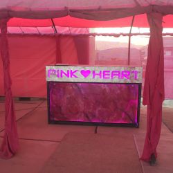 The Pink Heart Water Bar that Josh made, in its natural setting