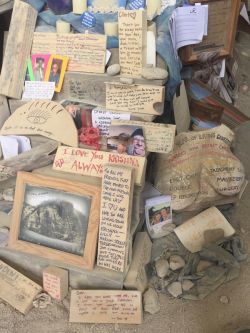 My dusty plaster bust surrounded by lots of other mementos at the Temple on Saturday