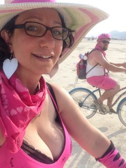 Supernova and Mystic biking across the playa